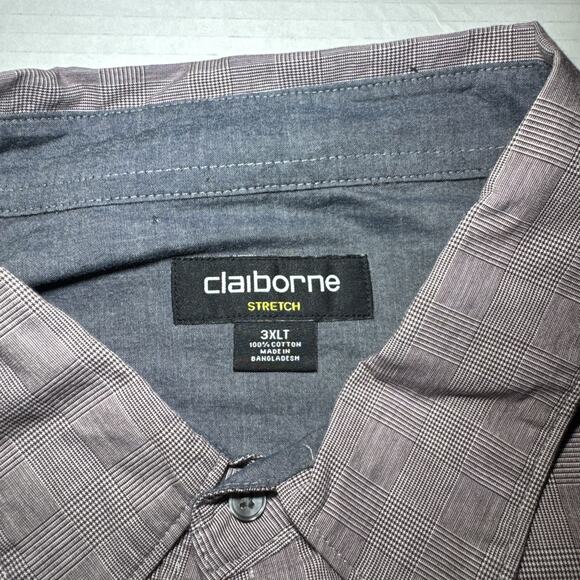 Claiborne Men's 3XLT Stretch Button-Up Long Sleeve Casual Shirt Light Purple - Picture 2 of 9
